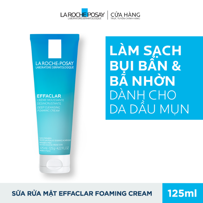 Sữa Rửa Mặt cho da dầu mụn tuổi dậy thì La Roche-Posay Effaclar Deep Cleansing Foaming Cream
