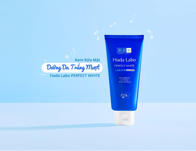 Sữa rửa mặt Hada Labo Perfect White Cleanser có thể làm sạch và ấp ẩm sâu cho làn da của bạn