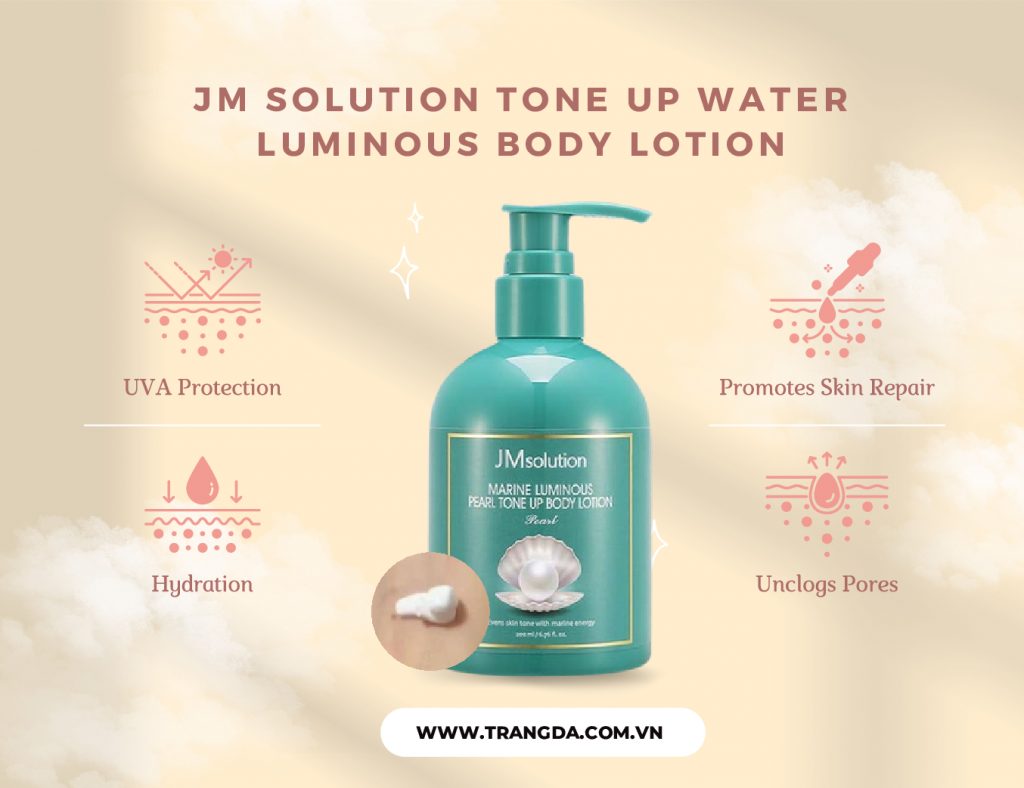 Review Kem dưỡng trắng da body JM Solution Tone Up Water Luminous Body Lotion