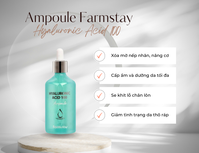 Tinh chất Hyaluronic Acid 100 Ampoule Farmstay