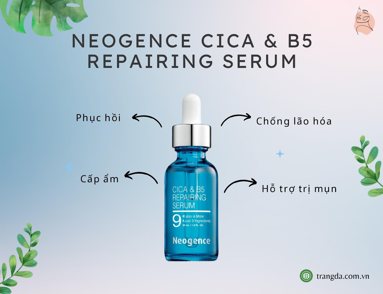 Neogence Cica & B5 Repairing Serum phục hồi da Treatment