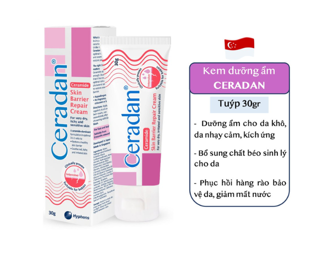 Kem dưỡng ẩm, giảm mất nước CERADAN giúp mềm da