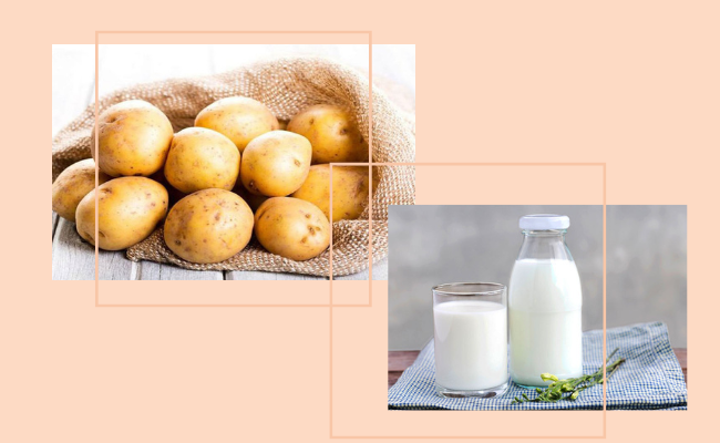Mặt nạ ngừa mụn giảm thâm hiệu quả từ khoai tây và sữa tươi.
