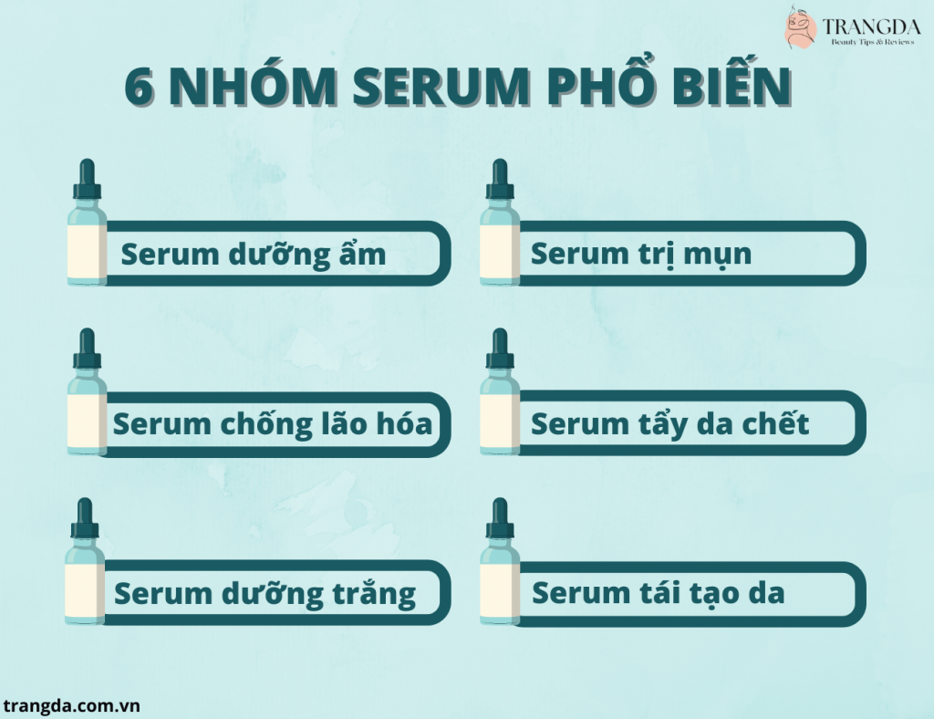 6 nhóm serum phổ biến