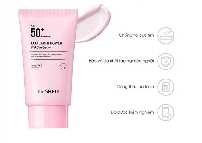 Kem chống nắng The Saem Eco Earth Power Pink Sun Cream