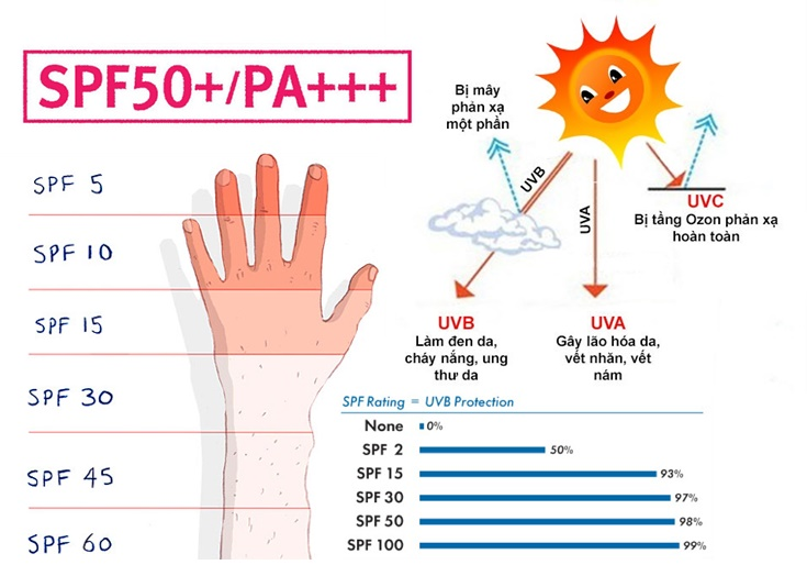 Chỉ số kem chống nắng ảnh hưởng đến khả năng bảo vệ da