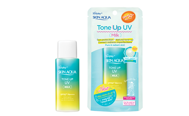 Kem chống nắng aqua: Skin Aqua Tone Up UV Milk Mint Green