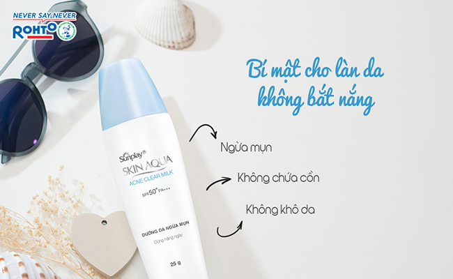 Kem chống nắng aqua: Skin Aqua kiềm dầu Acne Clear Milk