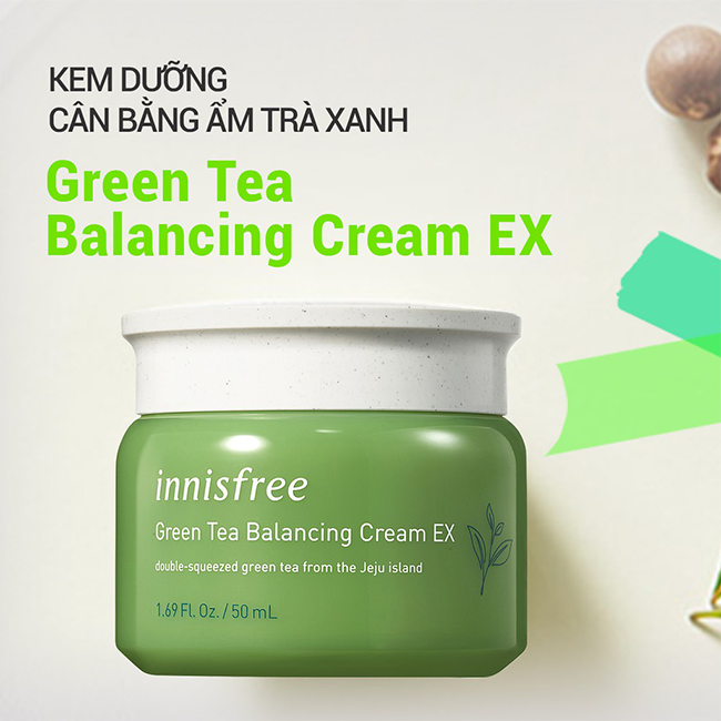 Kem dưỡng ẩm cho tuổi dậy thì Innisfree Green Tea Balancing Cream Ex 50ml