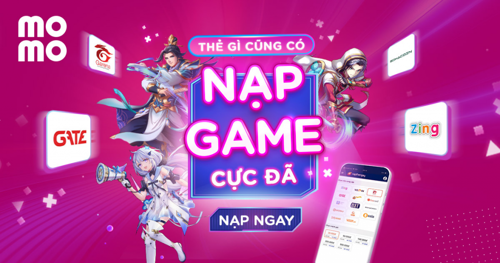 Nạp thẻ game bằng ví điện tử Momo