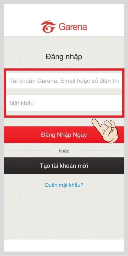 Đăng nhập tài khoản Garena 