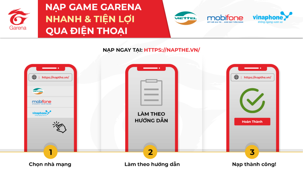 Cách nạp quân huy bằng SMS bao gồm 5 bước