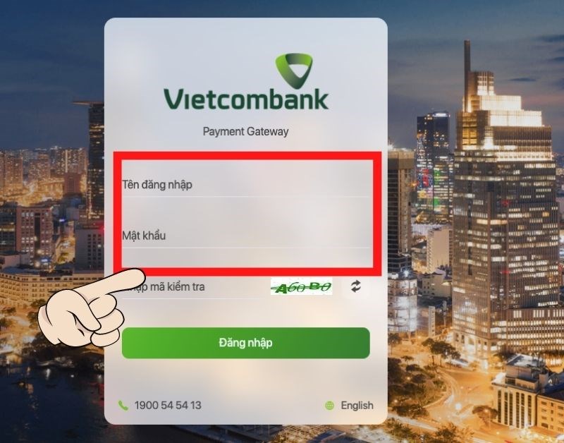 Đăng nhập tài khoản iBanking để tiếp tục thanh toán