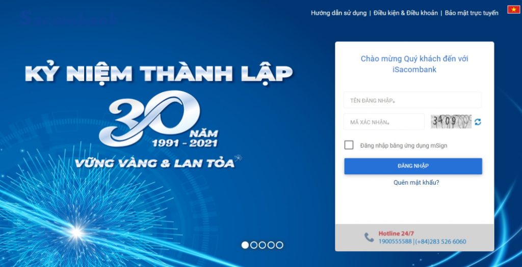 Đăng ký đơn giản và sử dụng tiện lợi dịch vụ Internet Banking của Sacombank