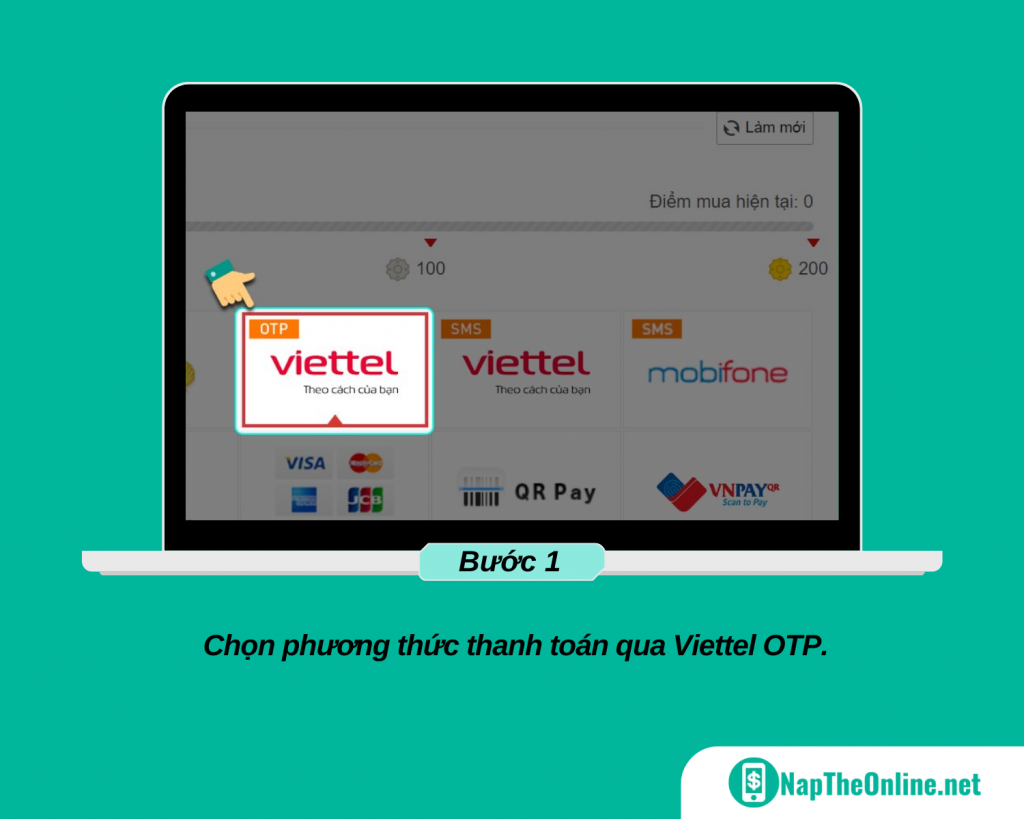 Nạp thẻ Garena bằng thẻ Viettel, Vinaphone, Mobifone