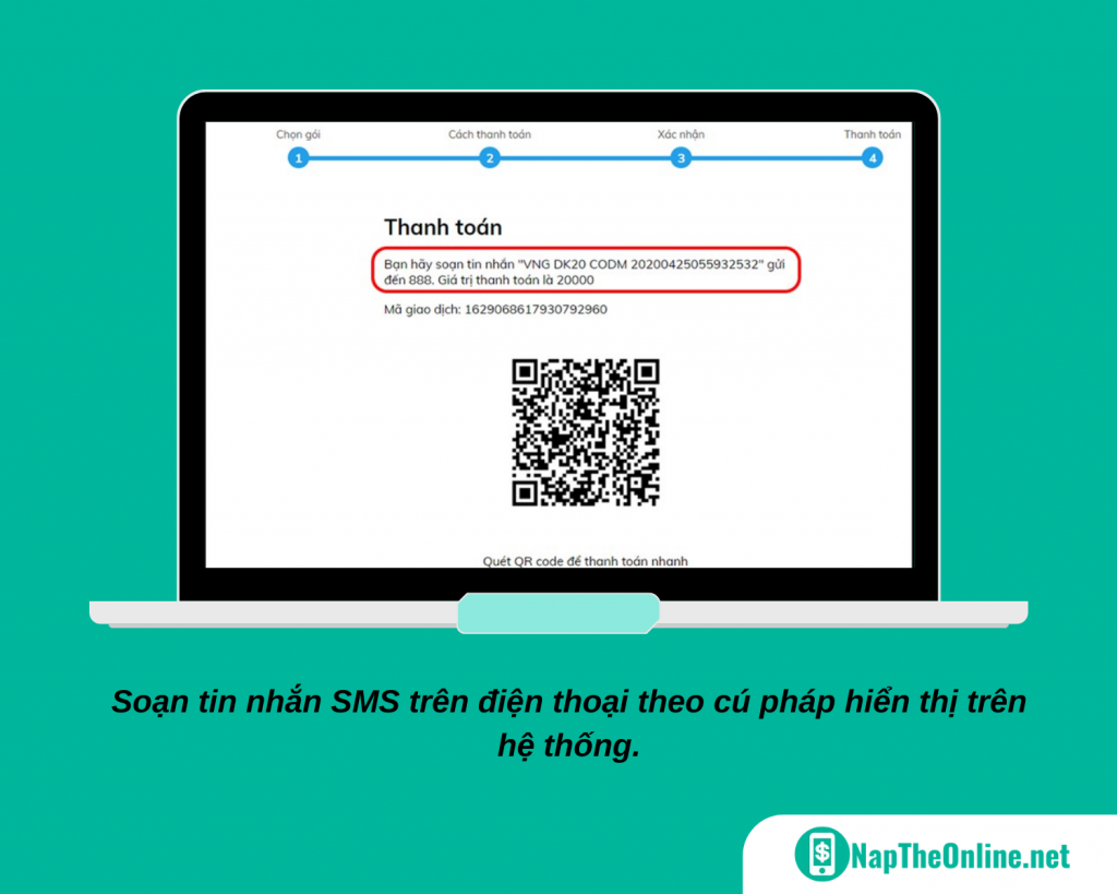 Soạn tin nhắn SMS trên điện thoại theo cú pháp hiển thị trên hệ thống