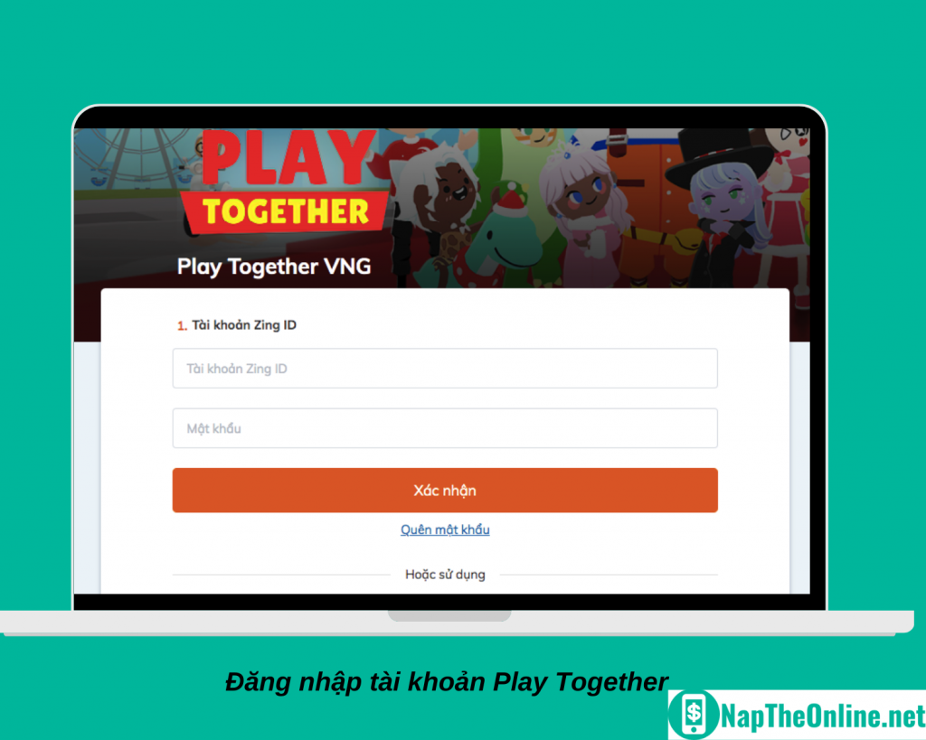 Đăng nhập game trên web pay.zing.vn