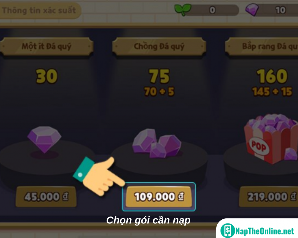 Chọn gói cần nạp