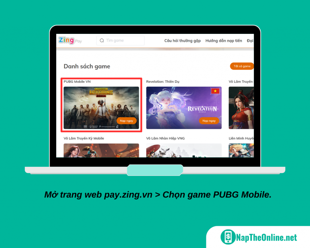 Nạp PUBG Mobile bên trên Pay Zing