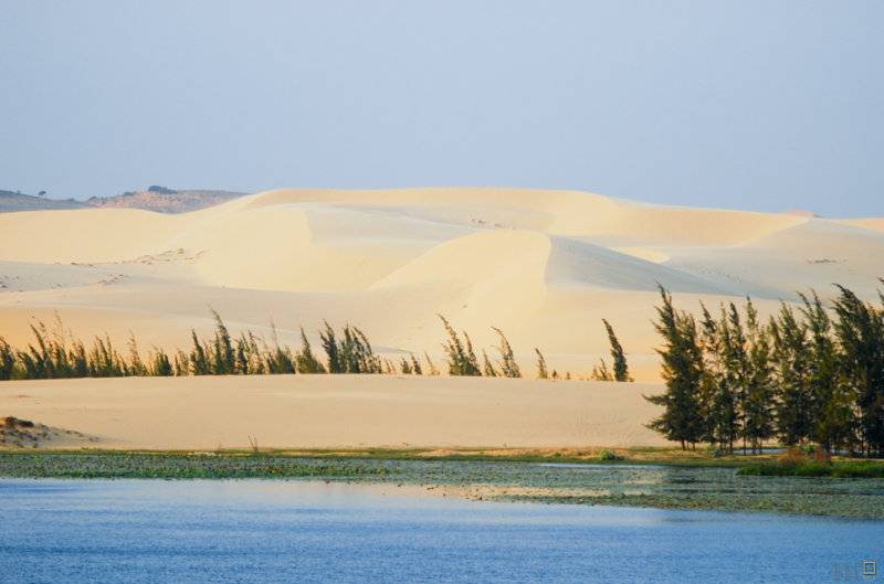 Bãi biển Dốc Lết nổi tiếng với những đụn cát cao lớn được ví như sa mạc Sahara thu nhỏ nằm giữa biển khơi