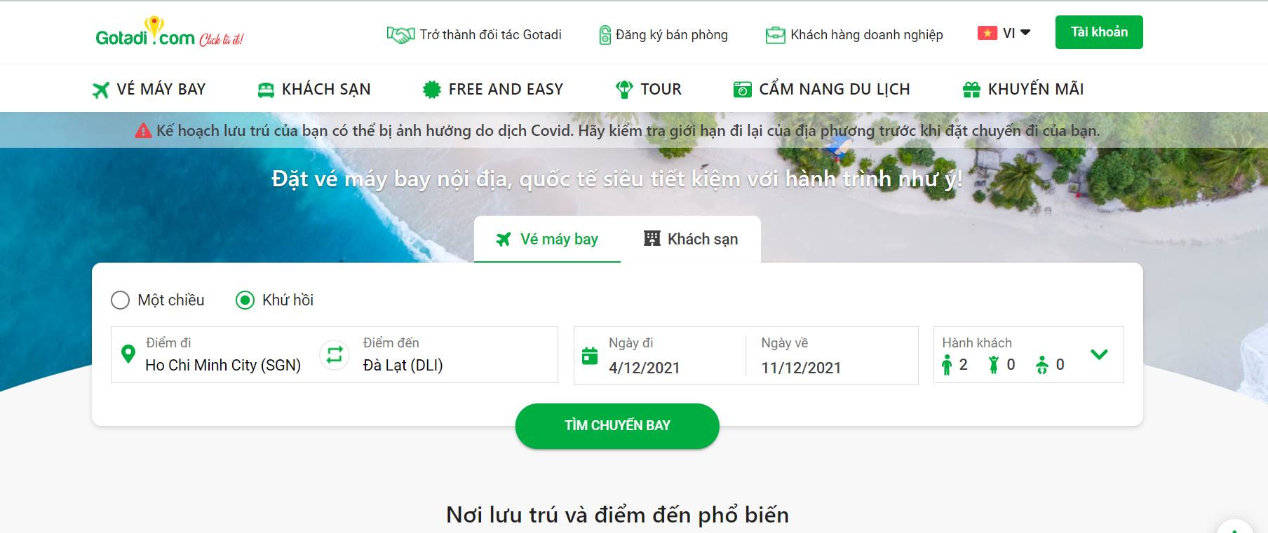 Săn vé máy bay 0 đồng giá rẻ trên Gotadi.com