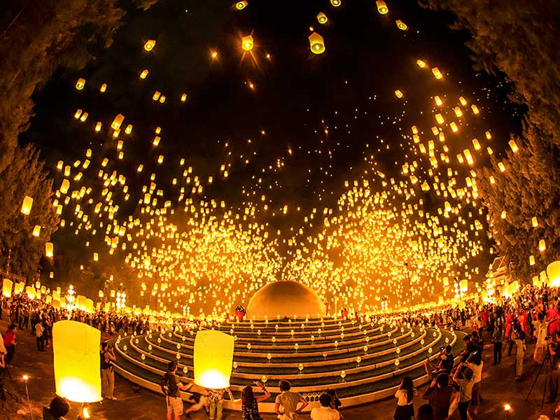 Lễ hội thả đèn vô cùng ấn tượng ở Thái Lan (Nguồn: intertour.vn)