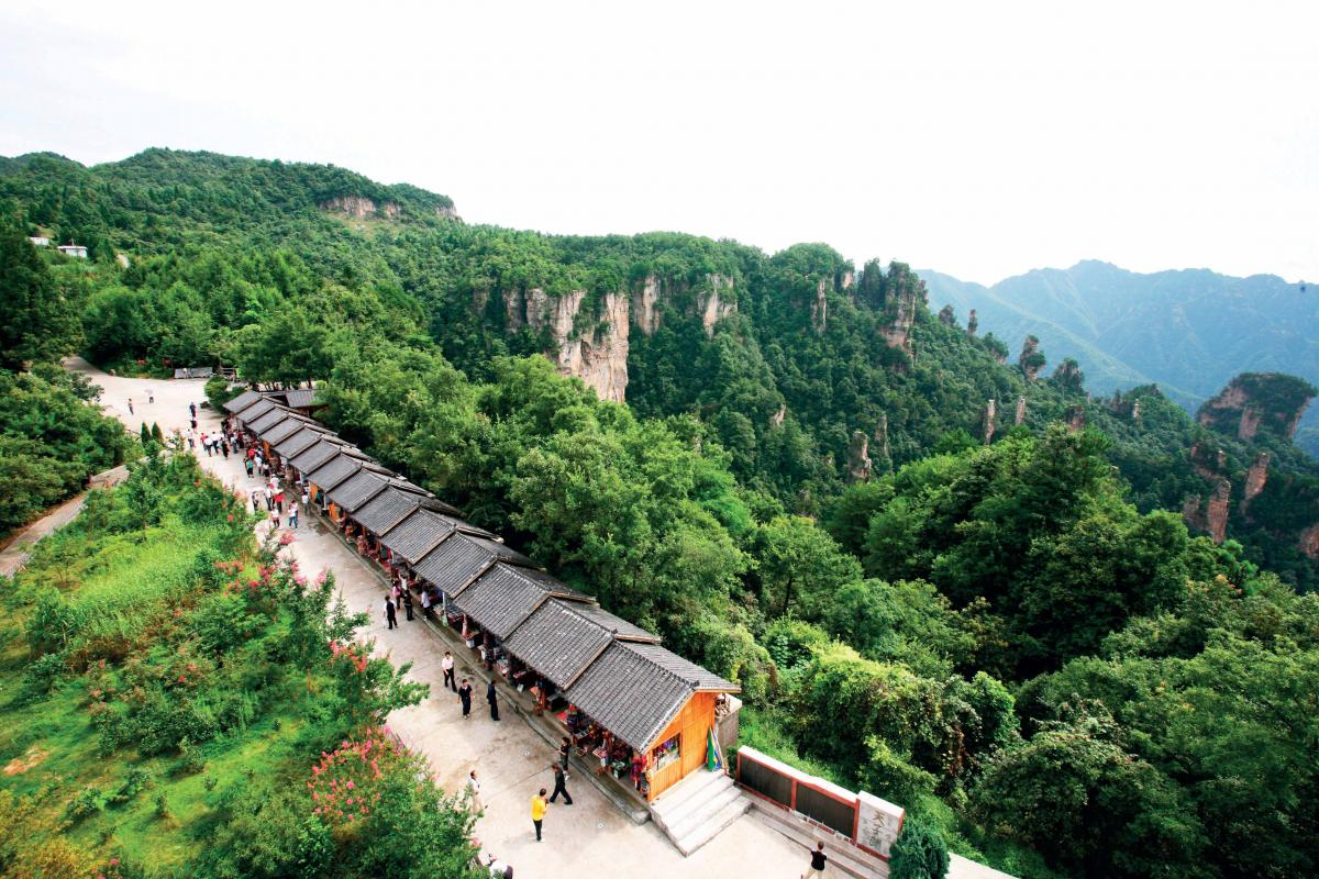 Khung cảnh bao quát vườn quốc gia nhìn từ trên cao Trương Gia Giới (Nguồn: globaltravel.com.vn)