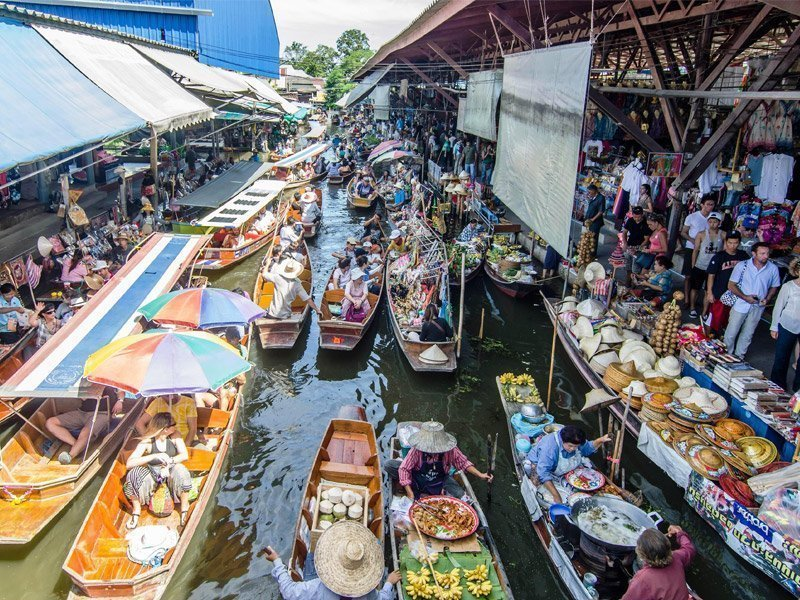 Chợ nổi nhộn nhịp nhất Thái Lan (Nguồn: i.pinimg.com)