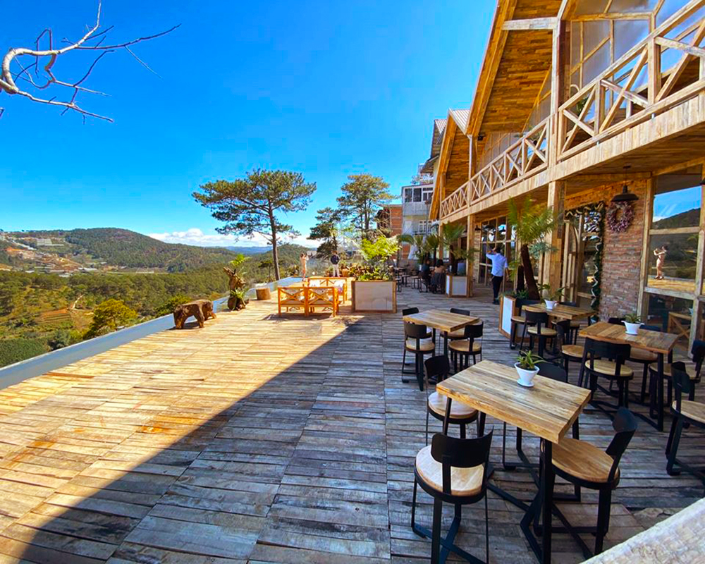 Kiểu kiến trúc đậu phong cách Bắc Âu tại quán cafe Đà Lạt Mountain View (Nguồn: Internet)