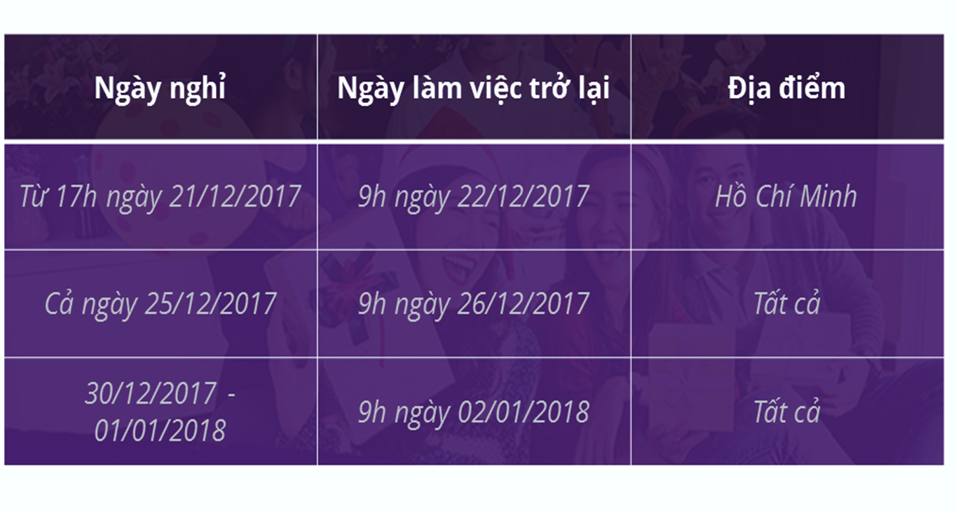 Thông báo lịch nghỉ lễ của Timo Hangout & Timo Care dịp Noel và đón năm mới 2018