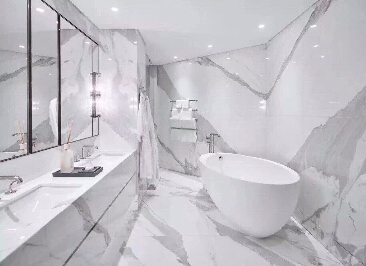 Đá marble trắng ốp phòng tắm
