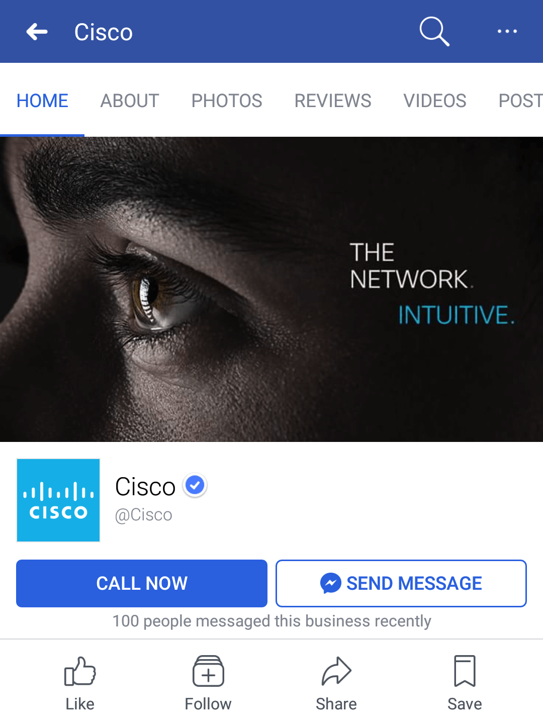 Giao diện mobile của Cisco