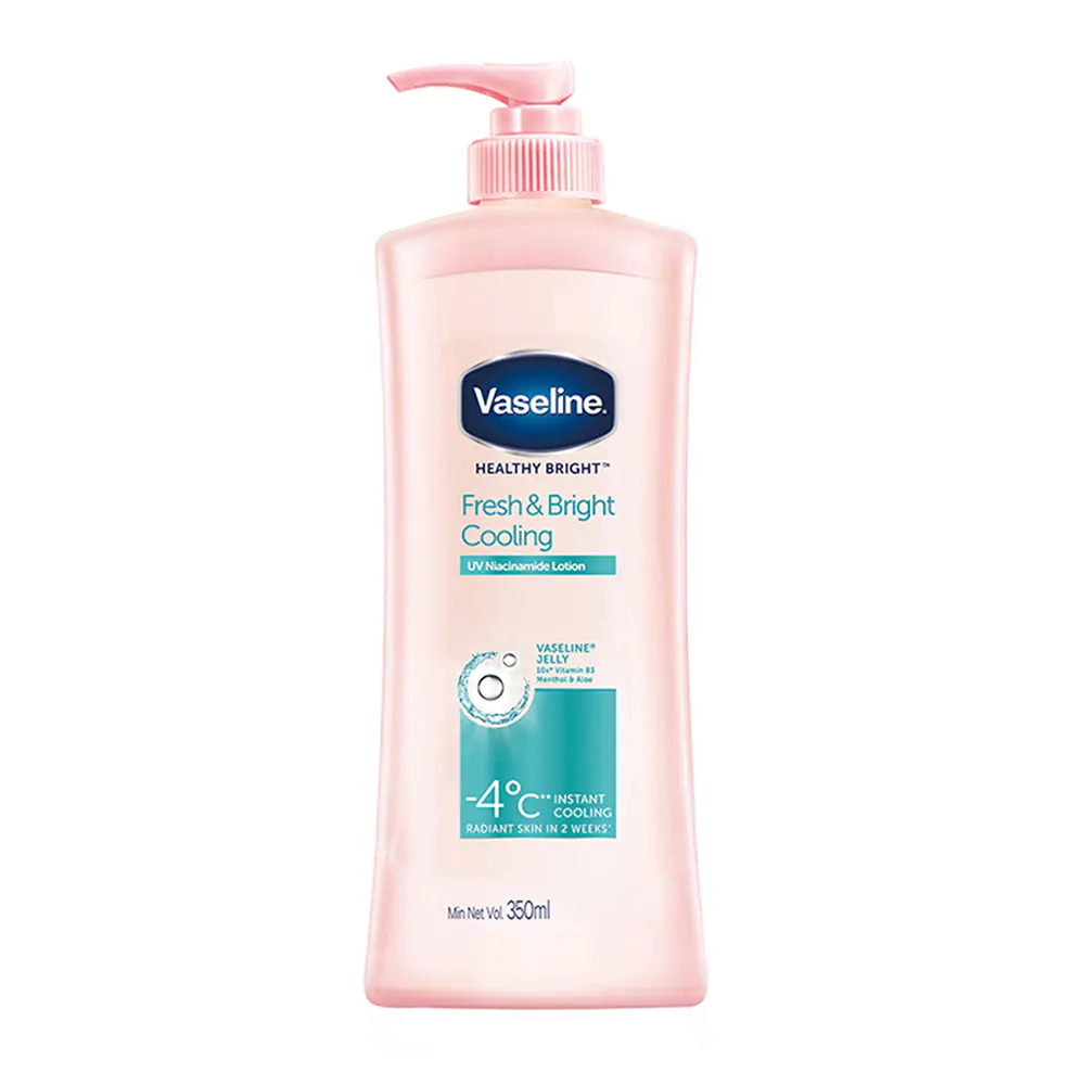 Cảm giác mát lạnh và mềm mịn khi sử dụng Unilever Vaseline Healthy Bright Fresh Bright Lotion 