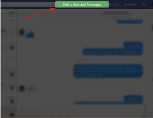 Nhấn delete để xác nhận xoá tin nhắn Messenger