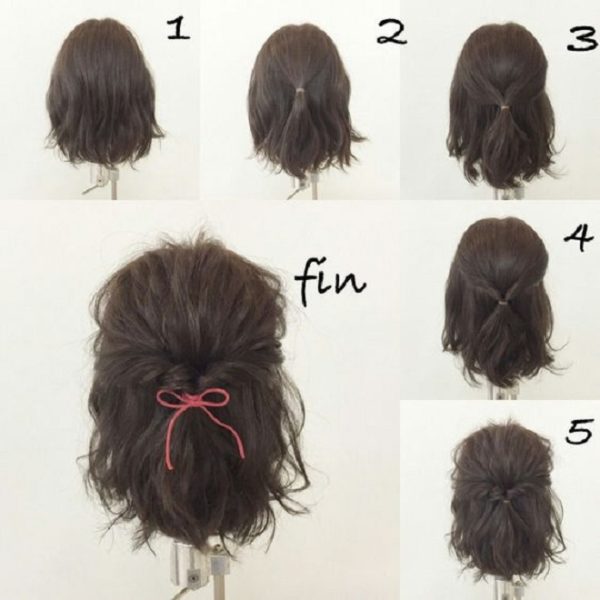 Kiểu buộc tóc ngắn đẹp đơn giản