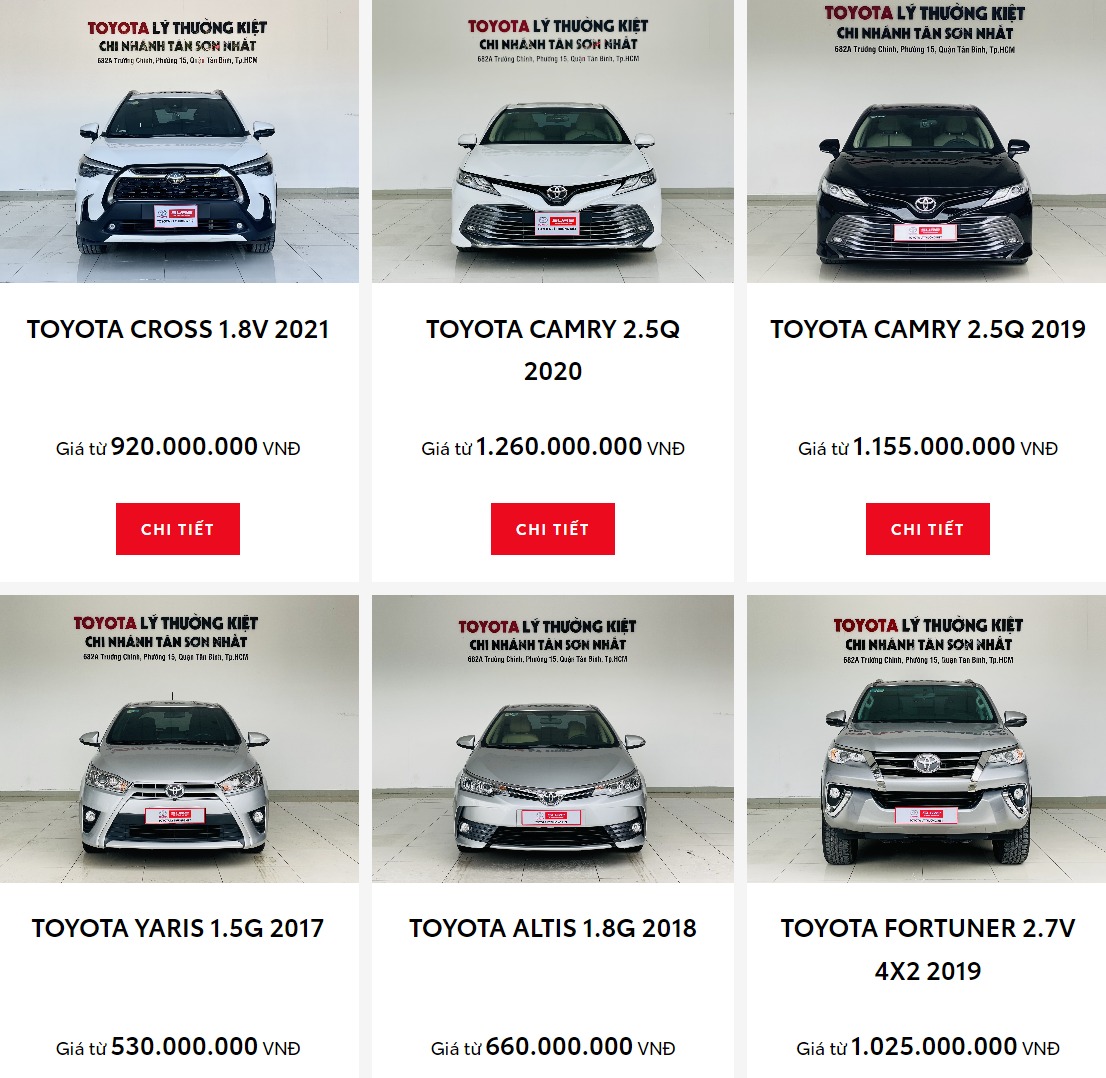 Tổng Hợp Các Mẫu Xe Toyota Đã Qua Sử Dụng Tại Toyota Lý Thường Kiệt