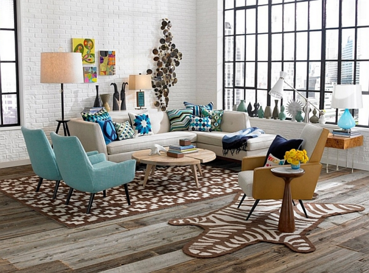 Trang trí phòng khách với màu sắc năng động theo phong cách Retro (Nguồn: Internet)