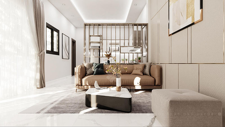 Decor phòng khách kiểu hiện đại đẹp và ấn tượng (Nguồn: Internet)