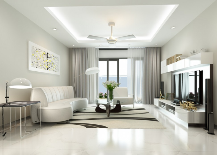 Nét đẹp hài hòa giữa màu sơn trắng sang trọng và những chi tiết nội thất cùng gam màu bao trùm lên toàn bộ phòng khách