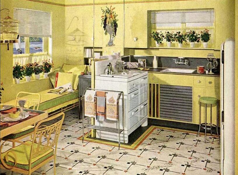 Chrome appliances and retro-styled dishes will do the job.