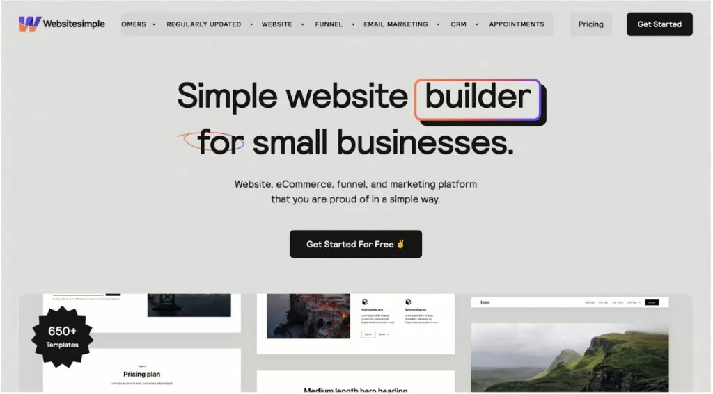 Websitesimple.io is appropriate for new and small businesses