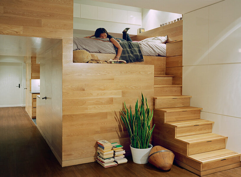 Giải pháp thay thế để trang trí căn hộ studio: Đặt giường Gác xép 
