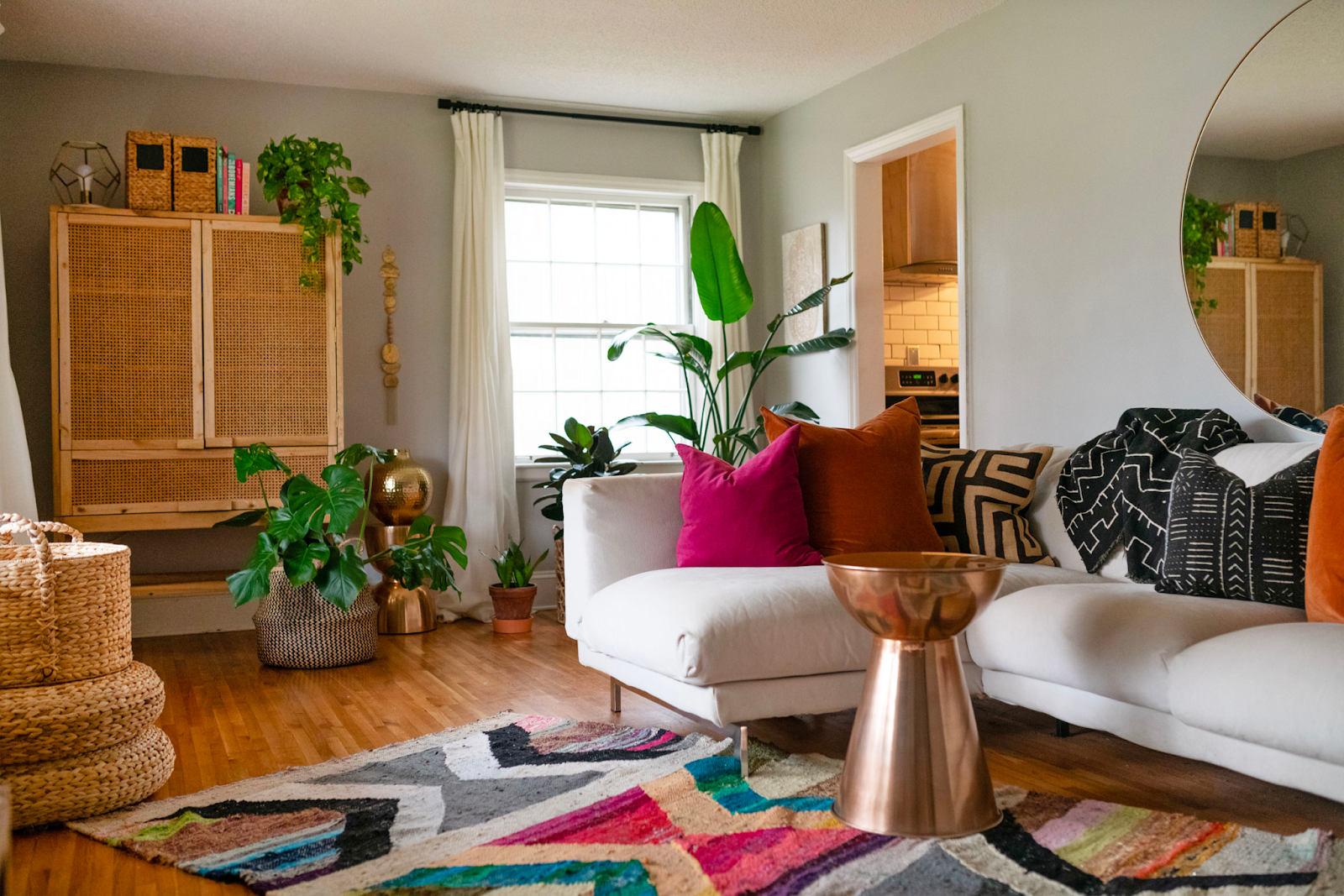 Choose textiles or artwork to spread boho style home decor