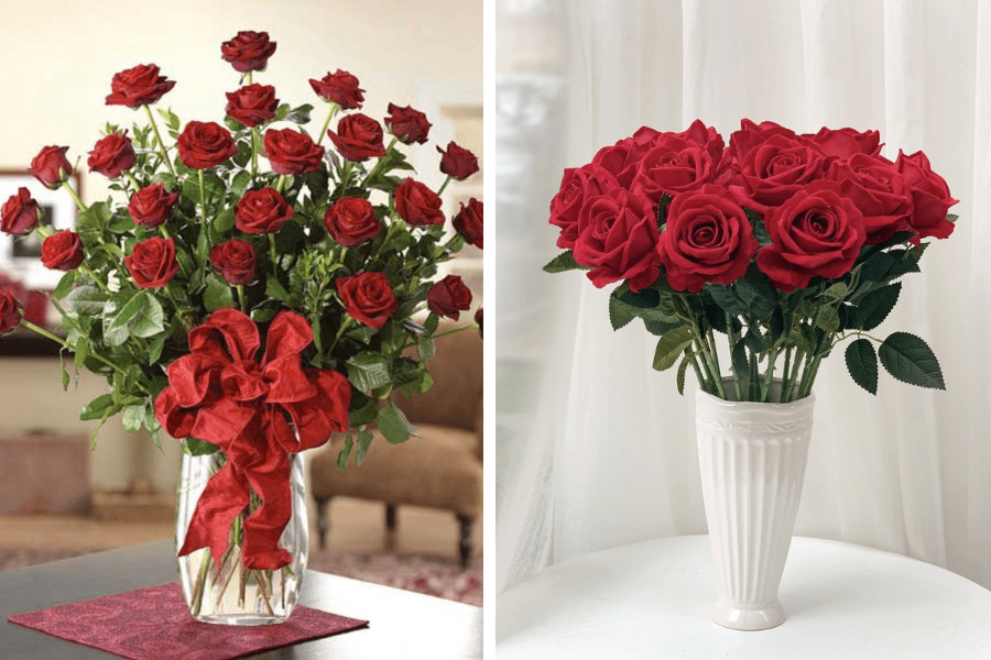 10+ cách cắm hoa hồng để bàn phòng khách cực ấn tượng