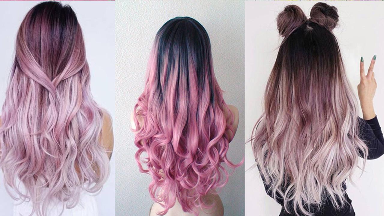 Nhuộm tóc kiểu ombre màu hồng