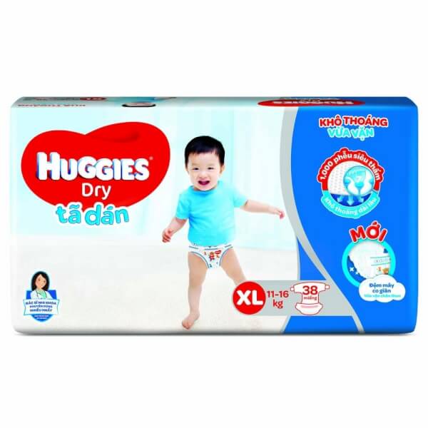 Bỉm dán Huggies size XL cho bé từ 11 - 16kg