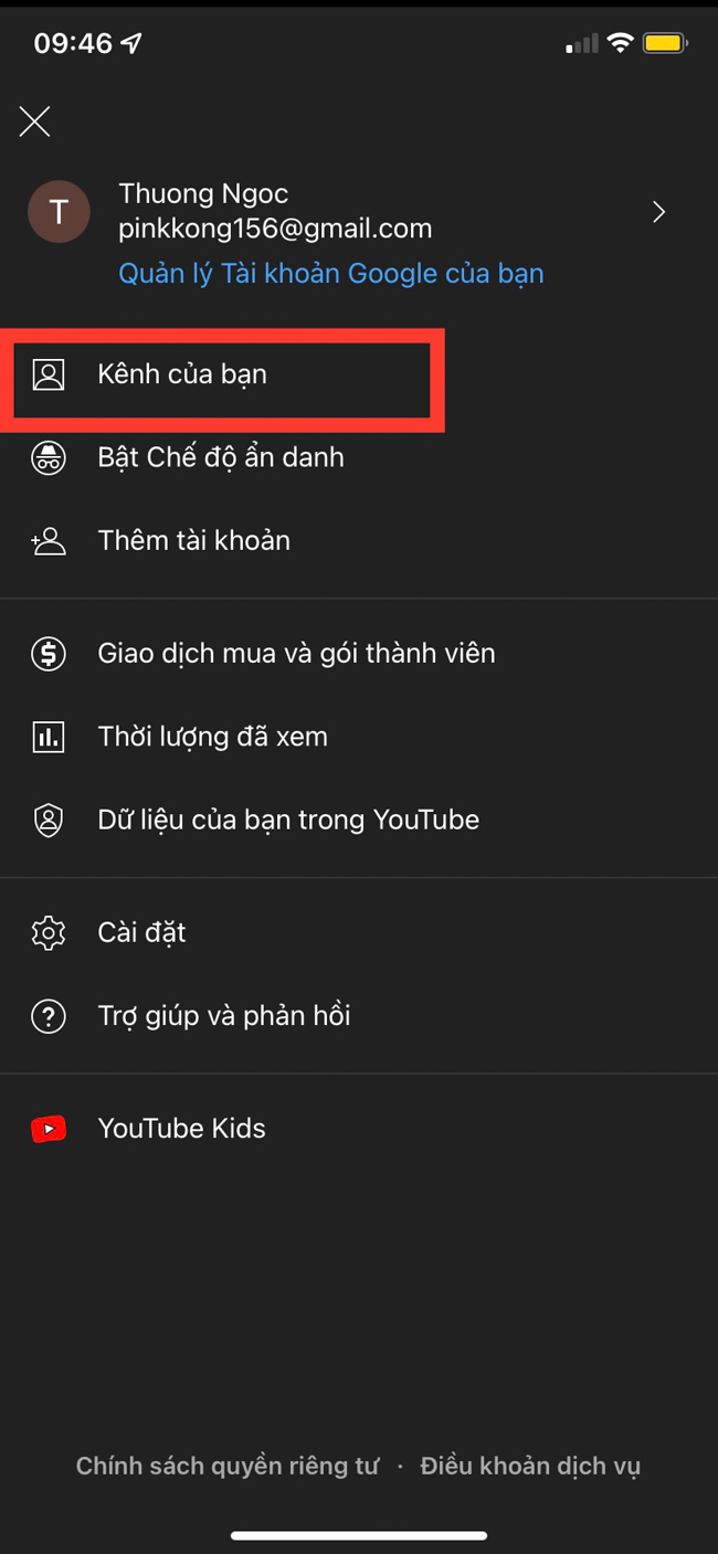 Hoàn tất việc tạo kênh Youtube trên điện thoại