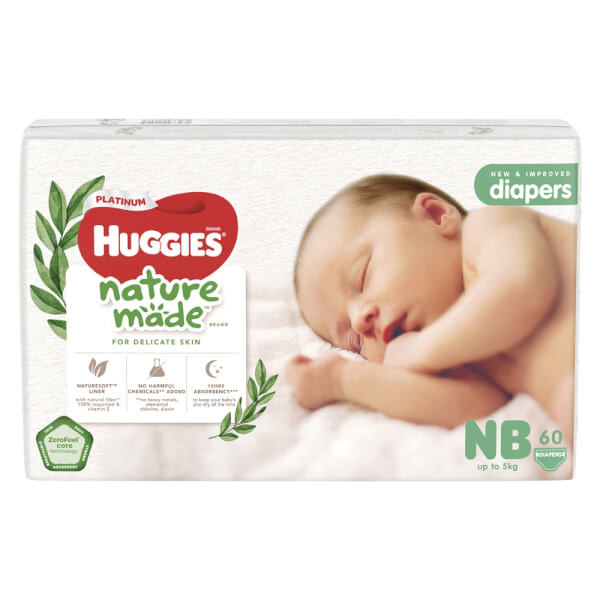 Tã dán cao cấp Huggies Platinum Naturemade size NB dành cho trẻ sơ sinh