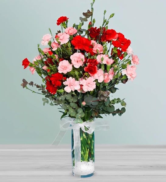 Cắm hoa cẩm chướng đơn giản