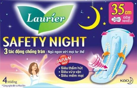 Băng vệ sinh ban đêm Laurier Safety Night 35cm